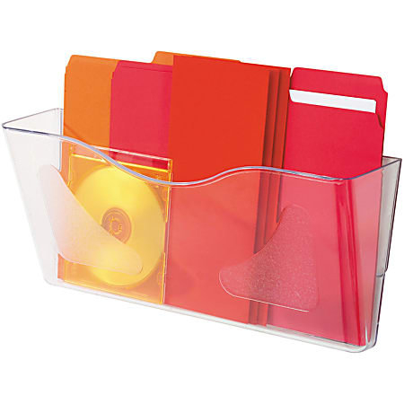 deflecto® Euro-Style DocuPocket® Landscape Wall File, Larger Files/Tabloid Size, 15" x 4" x 6.63", Clear