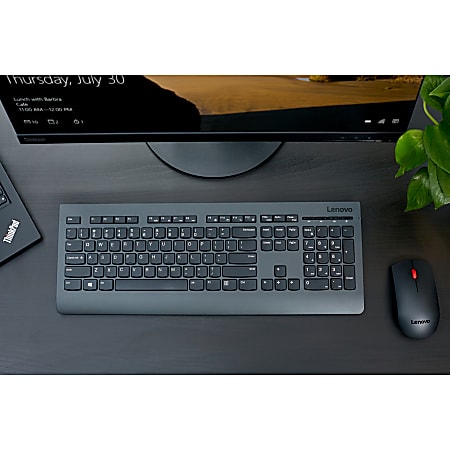 Lenovo® Professional Wireless Keyboard & Mouse, Compact Keyboard, Laser Mouse