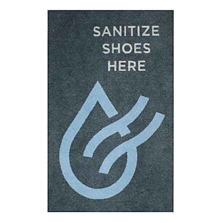 M + A Matting StepWell Sanitizing Mat Inserts, Vertical/Portrait, 35" x 20-1/2", Gray/Blue, Pack Of 4 Inserts