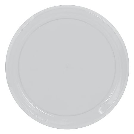 Amscan Round Plastic Platters, 16", Silver, Pack Of 5 Platters