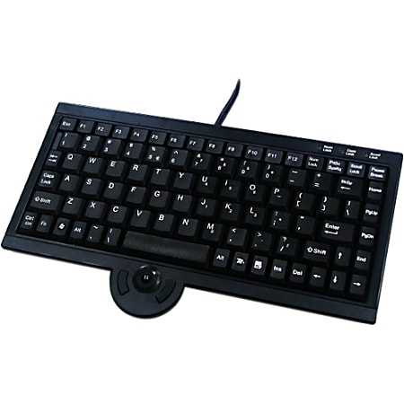 Solidtek Mini 88-Key Keyboard with Optical Trackball, KB-3920BU