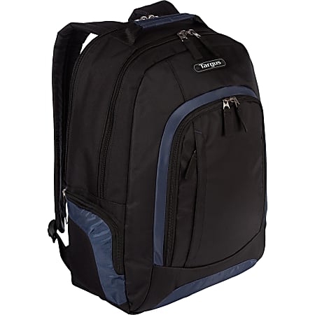 Targus TSB196US Carrying Case (Backpack) for 16" Notebook - Black, Navy - Nylon, Polyester - Shoulder Strap, Handle - 17.4" Height x 12.6" Width x 5.9" Depth