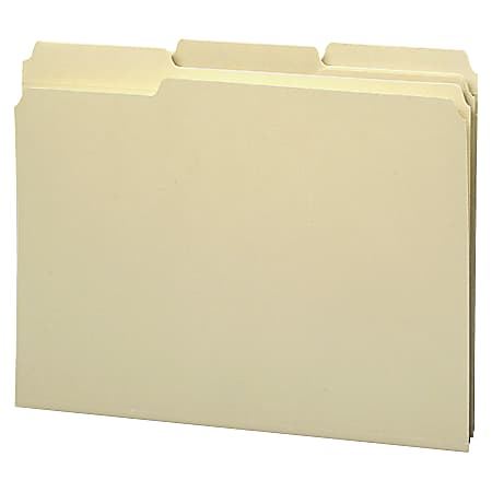 Smead® Reinforced Tab Manila File Folders, Letter Size, 1/3 Cut, Box Of 100