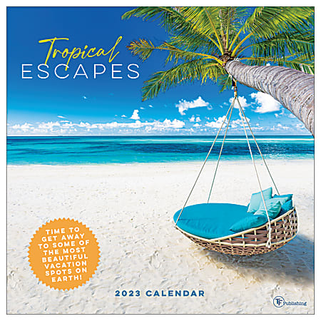 TF Publishing Scenic Monthly Wall Calendar, 12" x 12", Escapes, January To December 2023