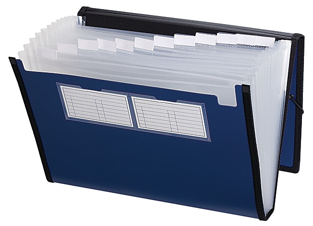 Pendaflex® Professional Poly Expanding File, 13 Pockets, Letter Size, Metallic Blue