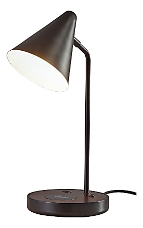 Adesso Oliver AdessoCharge Table Lamp 19 12 H Black Office Depot
