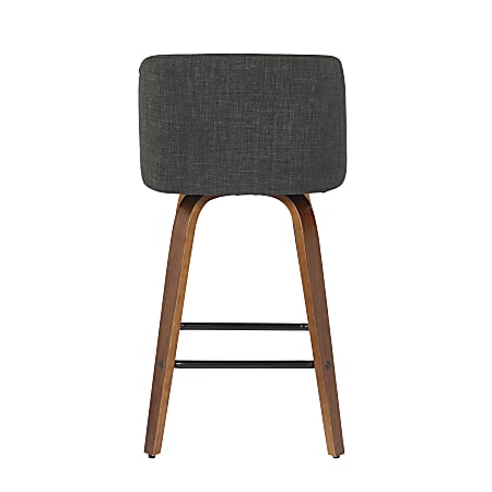 LumiSource Toriano Counter Stools WalnutCharcoalBlack Set Of 2 Stools Office Depot