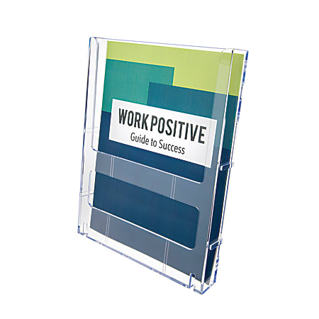 Deflecto&reg; Lit Loc&reg; Interlocking Magazine Size Literature Display, 11 1/4"H x 9"W x 1 1/4"D, Clear