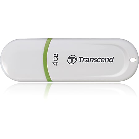 Transcend 4GB JetFlash 330 USB 2.0 Flash Drive - 4 GB - USB 2.0 - White - Lifetime Warranty
