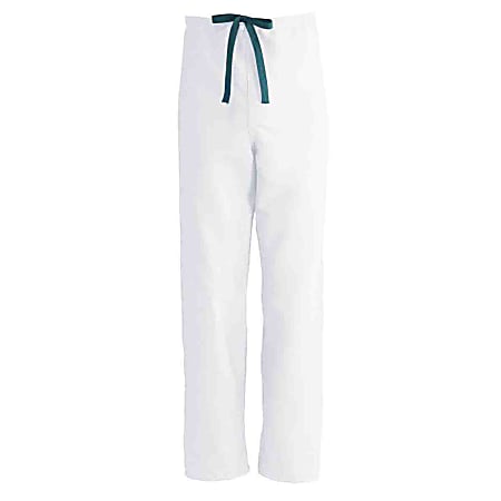 Medline ComfortEase™ Unisex Reversible Drawstring Scrub Pants, 2X, White