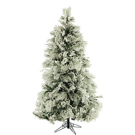 Fraser Hill Farm Flocked Snowy Pine Christmas Tree, 6.5'