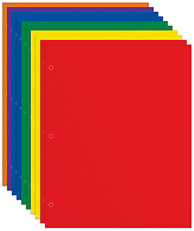 Office Depot® Brand 2-Pocket Paper Folders, Letter Size, Assorted Colors, Pack Of 10