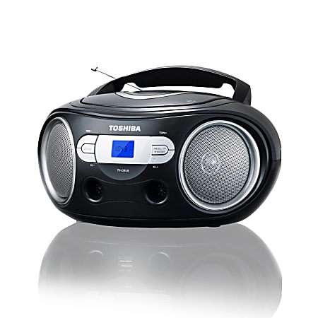 Toshiba Portable CD/MP3 Boombox With AM/FM Radio, 9.4"H x 8.8"W x 4.9"D, Black, TY-CRS9