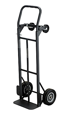 Safco® Tuff Truck™ Convertible Hand Truck, 400-500 Lb. Capacity, 8" Wheel, Black