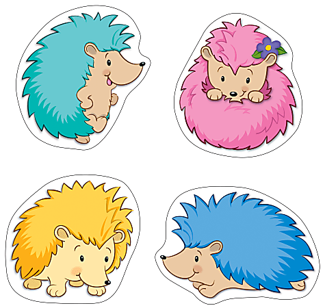 Carson-Dellosa Happy Hedgehogs Cut-Outs, 5 1/2" x 5", Multicolor, Grades Pre-K-8, Pack Of 42