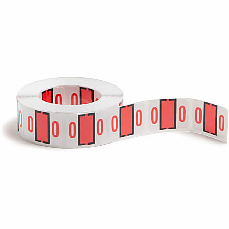 Smead® BCCRN Bar-Style Permanent Numerical Labels, 0, Pink, Roll Of 500