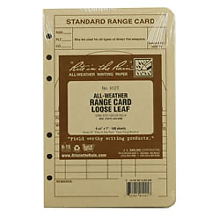 Rite in the Rain® Tactical Loose Leaf Sheets, 4 5/8" x 7", Tan, Pack Of 100 Sheets