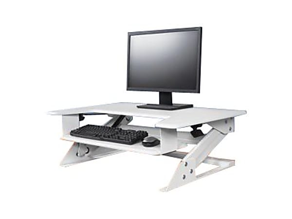 Kantek Sit-to-Stand Desk Riser, 5-3/10"H x 35"W x 24"D, White