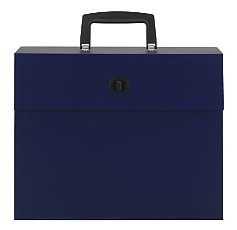 Office Depot® Brand Paper Expanding Case File, 19 Pockets, Letter Paper Size, Blue
