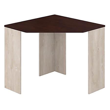 Bush Furniture Townhill Corner Desk, Washed Gray/Madison Cherry, Standard Delivery