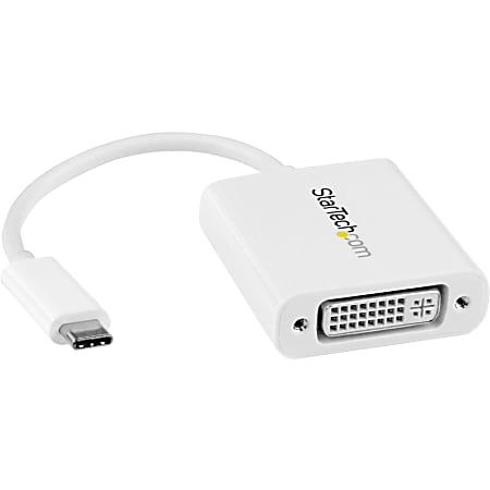 StarTech.com USB C to DVI Adapter - White - 1920x1200 - USB Type C Video Converter  - CDP2DVIW