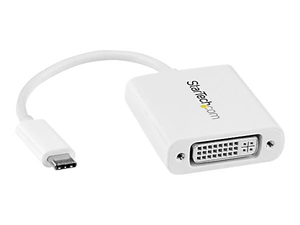 StarTech.com USB C to DVI Adapter - White - Thunderbolt 3 Compatible - 1920x1200 - USB Type C to Video Converter - USB-C to DVI adapter - USB 3.1 Type C to DVI Video Adapter - USB 2.0 Type-C to DVI Video Converter