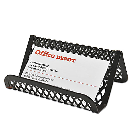 Office Depot® Brand Stamped Metal Business Card Holder, Moroccan Brown
