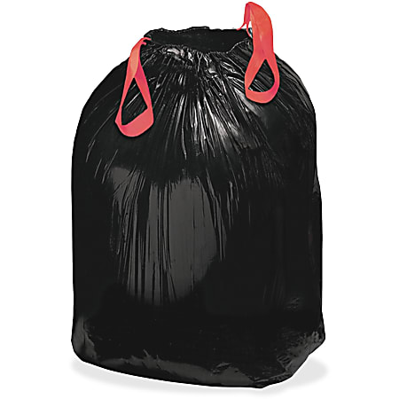 Webster Drawstring 1.2-mil Trash Can Liners, 33 Gallons, 33" x 38", Black, Box Of 150 Liners