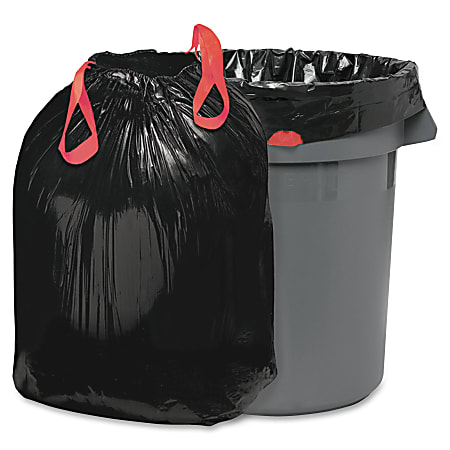 Webster Drawstring 1.2 mil Trash Can Liners 33 Gallons 33 x 38 Black Box Of  150 Liners - Office Depot
