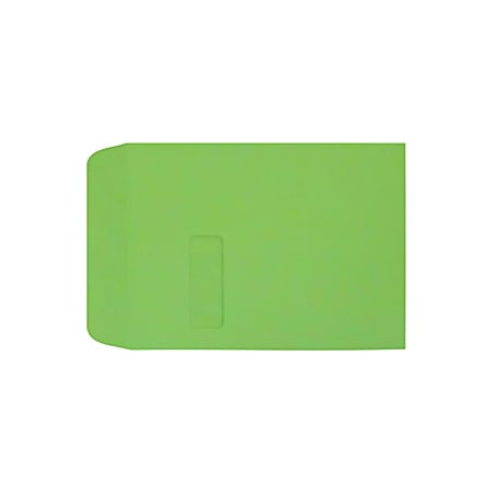 LUX #9 1/2 Open-End Window Envelopes, Top Left Window, Self-Adhesive, Limelight, Pack Of 500