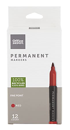 Sharpie Permanent Fine Point Markers Red Pack Of 12 Markers - Office Depot