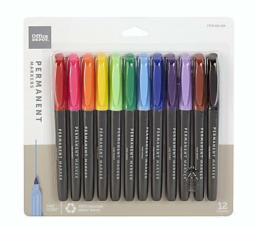 Office Depot Brand Permanent Markers Fine Point 100percent