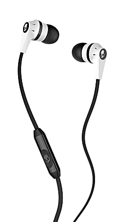 Skullcandy INK'D 2.0 Micd Earbud Headphones, White/Black