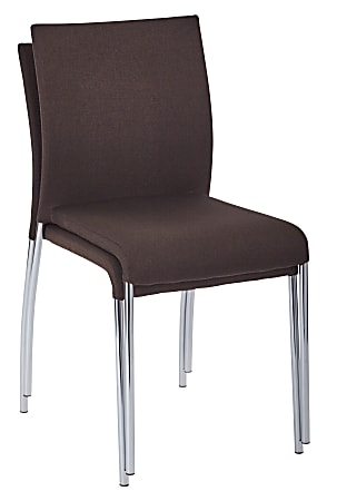 Ave Six Conway Stacking Chairs, Chocolate/Silver, Set Of