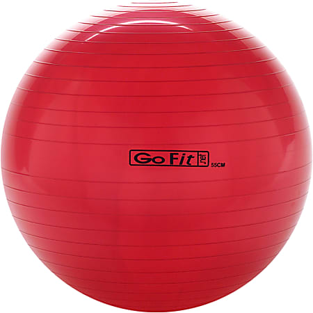 GoFit Exercise Ball With Pump 55 cm Red Office Depot