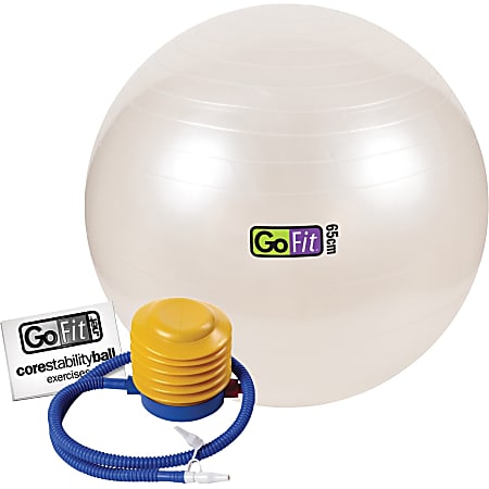GoFit Exercise Ball With Pump 65 cm White