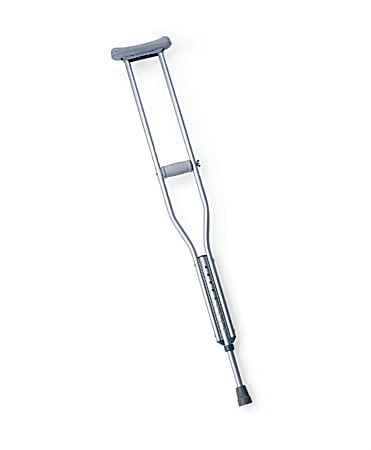 Medline Push-Button Aluminum Crutches, 54 - 62", Gray