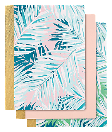 Divoga® Composition Notebook, Tropical Palm Collection, 9 3/4" x 7", 1 Subject, College Ruled, 160 Pages (80 Sheets), Assorted Colors