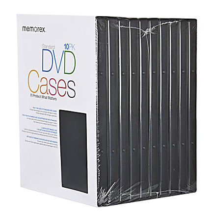 Memorex® DVD Video Cases, Black, Pack Of 10