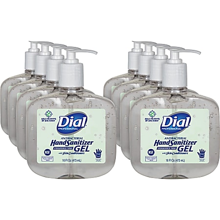 Dial Professional Hand Sanitizer 16 fl oz 473.2 mL Pump Bottle Dispenser Kill Germs Bacteria Remover Hand Yes Clear Fragrance free