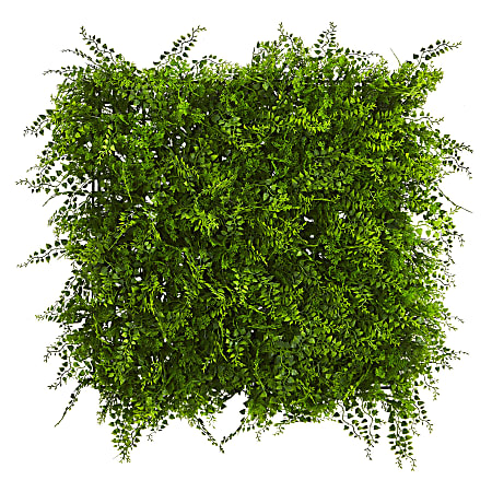 Nearly Natural Lush Mediterranean Fern 20”H Artificial UV Resistant Indoor/Outdoor Wall Panel, 20”H x 20”W x 3-1/2”D, Green