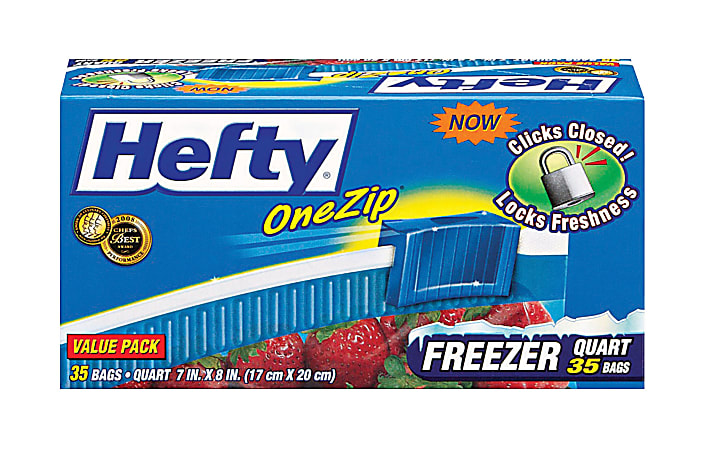 Hefty® OneZip Storage Bags, 1 Quart, 7&quot; x