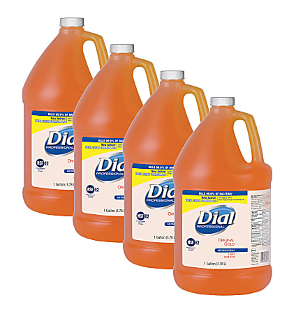 Dial Original Gold Antibacterial Liquid Hand Soap 128 Oz Carton Of 4 Bottles Office Depot