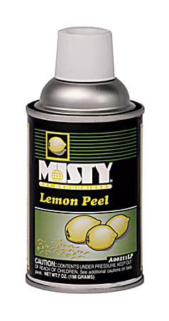 MISTY Metered Dispenser Refill Lemon Peel Deodorizer - Aerosol - 6000 ft³ - Lemon - 12 / Carton