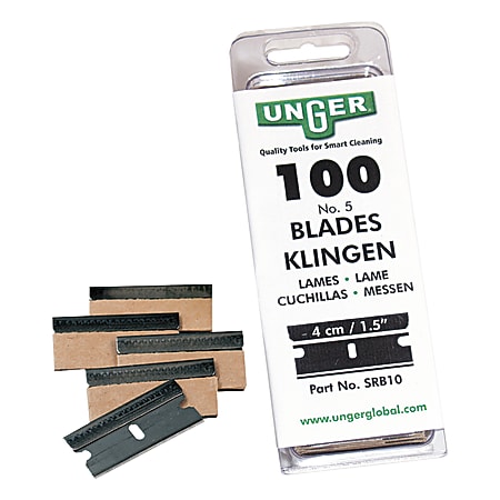 Unger® Safety Scraper Replacement Blades, #9, Pack Of 100