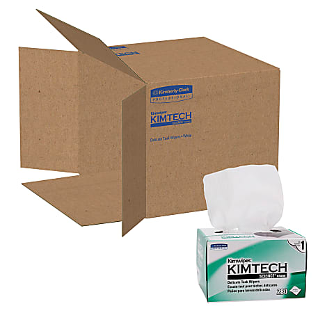 Kimtech Kimwipes Delicate Task Wipers, Unscented, 4 3/8" x 8 3/8", 280 Wipes Per Box, Case Of 60 Boxes