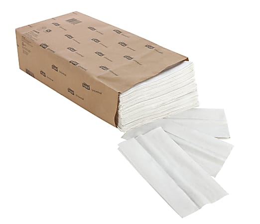 SCA Tork 1-Ply Universal Dispenser Napkins, 6" x 13 1/2", White, 625 Per Pack, Case Of 16 Packs