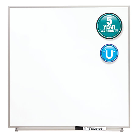 Quartet® Matrix® Magnetic Marker Unframed Dry-Erase Whiteboard, 23" x 23", White/Silver