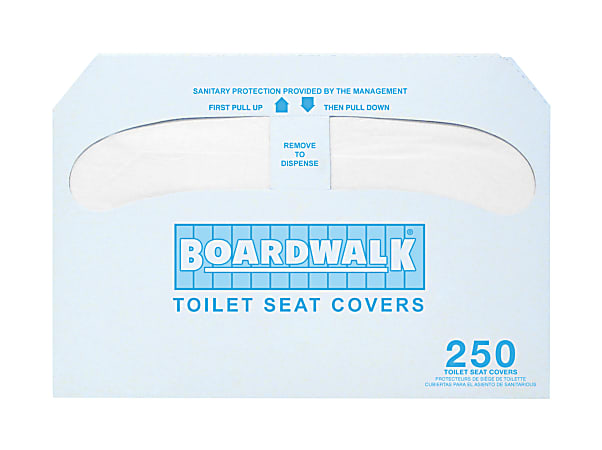 Krystal Boardwalk Premium Half-Fold Toilet Seat Covers, 250 Covers Per Pack, Case Of 20 Packs