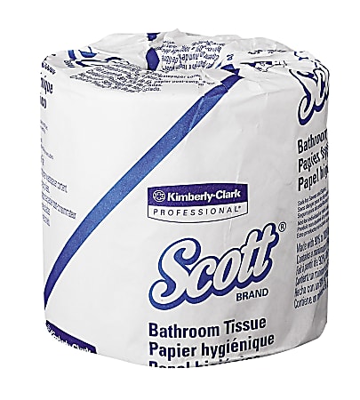 Scott Standard Bathroom Tissue - 1 Ply - 4" x 4.10" - 1210 Sheets/Roll - White - For Bathroom - 80 / Carton